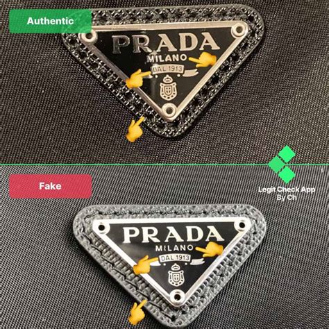 prada logo original vs fake|how to authenticate prada bag.